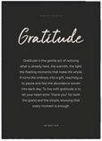 Gratitude Word of Intention Framed print 50x70 cm / 20x28″ Black frame Carbon paper