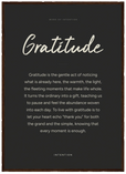 Gratitude Word of Intention Framed print 50x70 cm / 20x28″ Dark wood frame Carbon paper