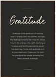 Gratitude Word of Intention Framed print A1 (59.4 x 84.1 cm) Dark wood frame Carbon paper