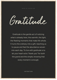 Gratitude Word of Intention Framed print 70x100 cm / 28x40″ Wood frame Carbon paper