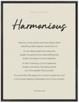 Harmonious Word of Intention Framed print 60x80 cm / 24x32″ Black frame Linen paper