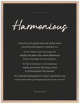 Harmonious Word of Intention Framed print 60x80 cm / 24x32″ Wood frame Carbon paper