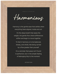Harmonious Word of Intention Framed print 13x18 cm / 5x7″ Wood frame Carbon paper