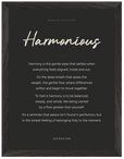 Harmonious Word of Intention Framed print 30x40 cm / 12x16″ Black frame Carbon paper