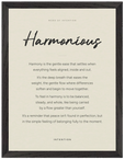 Harmonious Word of Intention Framed print 30x40 cm / 12x16″ Black frame Linen paper