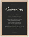 Harmonious Word of Intention Framed print 30x40 cm / 12x16″ Wood frame Carbon paper