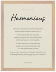 Harmonious Word of Intention Framed print 30x40 cm / 12x16″ Wood frame Linen paper