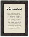 Harmonious Word of Intention Framed print A3 (29.7 x 42 cm) Black frame Linen paper