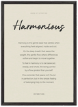 Harmonious Word of Intention Framed print A2 (42 x 59.4 cm) Black frame Linen paper