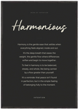 Harmonious Word of Intention Framed print 70x100 cm / 28x40″ Black frame Carbon paper