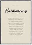 Harmonious Word of Intention Framed print 70x100 cm / 28x40″ Black frame Linen paper