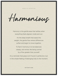 Harmonious Word of Intention Framed print 60x80 cm / 24x32″ Black frame Linen paper
