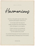 Harmonious Word of Intention Framed print 60x80 cm / 24x32″ Wood frame Linen paper