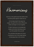 Harmonious Word of Intention Framed print 13x18 cm / 5x7″ Dark wood frame Carbon paper