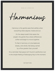 Harmonious Word of Intention Framed print 30x40 cm / 12x16″ Black frame Linen paper