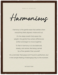 Harmonious Word of Intention Framed print 30x40 cm / 12x16″ Dark wood frame Linen paper