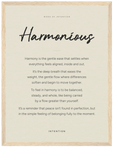 Harmonious Word of Intention Framed print 30x40 cm / 12x16″ Wood frame Linen paper