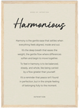 Harmonious Word of Intention Framed print A3 (29.7 x 42 cm) Wood frame Linen paper