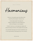 Harmonious Word of Intention Framed print 40x50 cm / 16x20″ Wood frame Linen paper