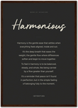 Harmonious Word of Intention Framed print A2 (42 x 59.4 cm) Dark wood frame Carbon paper