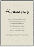 Harmonious Word of Intention Framed print 50x70 cm / 20x28″ Black frame Linen paper