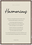 Harmonious Word of Intention Framed print 50x70 cm / 20x28″ Dark wood frame Linen paper