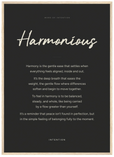 Harmonious Word of Intention Framed print 50x70 cm / 20x28″ Wood frame Carbon paper
