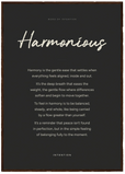 Harmonious Word of Intention Framed print A1 (59.4 x 84.1 cm) Dark wood frame Carbon paper