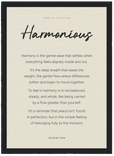 Harmonious Word of Intention Framed print 70x100 cm / 28x40″ Black frame Linen paper