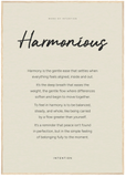 Harmonious Word of Intention Framed print 70x100 cm / 28x40″ Wood frame Linen paper