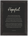 Hopeful Word of Intention Framed print 60x80 cm / 24x32″ Black frame Carbon paper