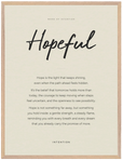 Hopeful Word of Intention Framed print 60x80 cm / 24x32″ Wood frame Linen paper