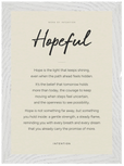 Hopeful Word of Intention Framed print 21x29.7 cm / 8x12" White frame Linen paper