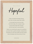 Hopeful Word of Intention Framed print 21x29.7 cm / 8x12" Wood frame Linen paper