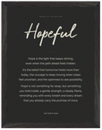 Hopeful Word of Intention Framed print 30x40 cm / 12x16″ Black frame Carbon paper
