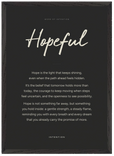 Hopeful Word of Intention Framed print A2 (42 x 59.4 cm) Black frame Carbon paper
