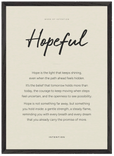 Hopeful Word of Intention Framed print A2 (42 x 59.4 cm) Black frame Linen paper