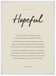 Hopeful Word of Intention Framed print A2 (42 x 59.4 cm) White frame Linen paper