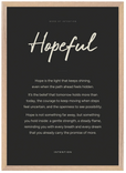 Hopeful Word of Intention Framed print A2 (42 x 59.4 cm) Wood frame Carbon paper