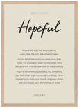 Hopeful Word of Intention Framed print A2 (42 x 59.4 cm) Wood frame Linen paper