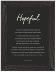 Hopeful Word of Intention Framed print A1 (59.4 x 84.1 cm) Black frame Carbon paper