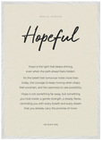 Hopeful Word of Intention Framed print A1 (59.4 x 84.1 cm) White frame Linen paper
