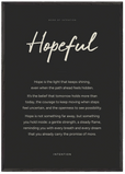 Hopeful Word of Intention Framed print 70x100 cm / 28x40″ Black frame Carbon paper