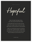 Hopeful Word of Intention Framed print 60x80 cm / 24x32″ White frame Carbon paper