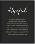 Hopeful Word of Intention Framed print 60x80 cm / 24x32″ Black frame Carbon paper