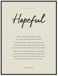 Hopeful Word of Intention Framed print 60x80 cm / 24x32″ Black frame Linen paper