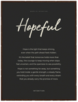 Hopeful Word of Intention Framed print 60x80 cm / 24x32″ Dark wood frame Carbon paper