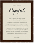 Hopeful Word of Intention Framed print 60x80 cm / 24x32″ Dark wood frame Linen paper