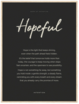 Hopeful Word of Intention Framed print 60x80 cm / 24x32″ Wood frame Carbon paper