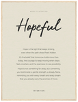 Hopeful Word of Intention Framed print 60x80 cm / 24x32″ Wood frame Linen paper